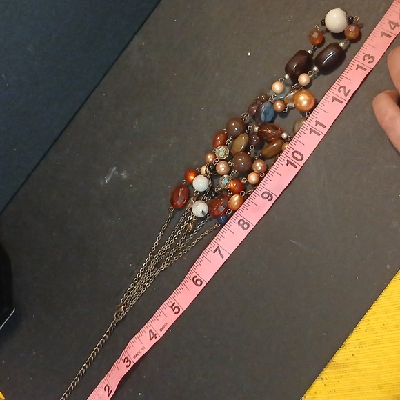 Triple layer boho faux stone necklace - Picture 7 of 8